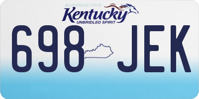 KY license plate 698JEK