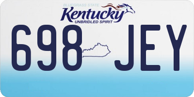 KY license plate 698JEY