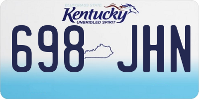 KY license plate 698JHN