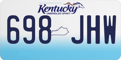 KY license plate 698JHW