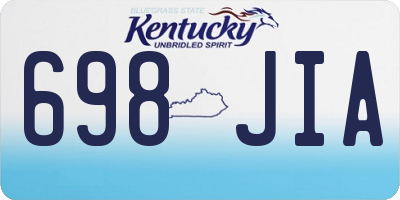 KY license plate 698JIA