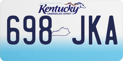 KY license plate 698JKA