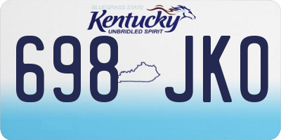 KY license plate 698JKO