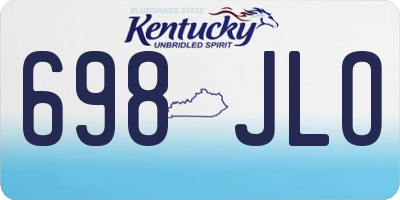 KY license plate 698JLO