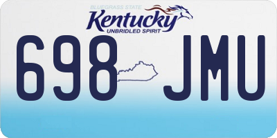 KY license plate 698JMU