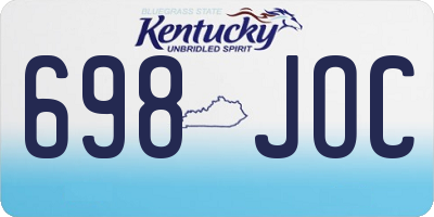 KY license plate 698JOC