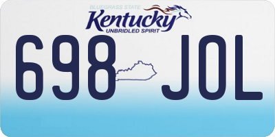 KY license plate 698JOL
