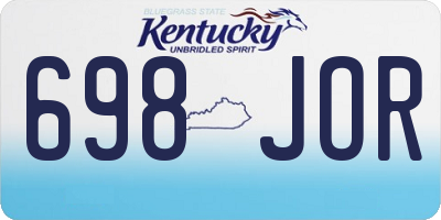 KY license plate 698JOR