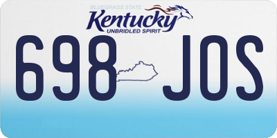 KY license plate 698JOS