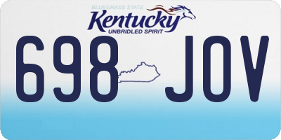 KY license plate 698JOV