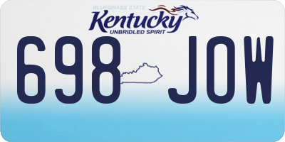 KY license plate 698JOW