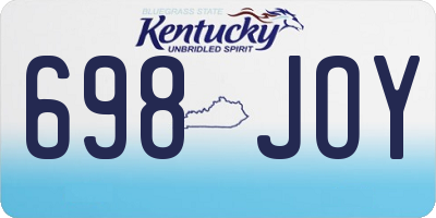 KY license plate 698JOY