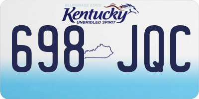 KY license plate 698JQC