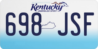 KY license plate 698JSF