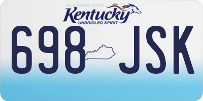 KY license plate 698JSK