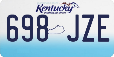 KY license plate 698JZE