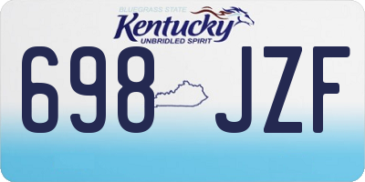 KY license plate 698JZF
