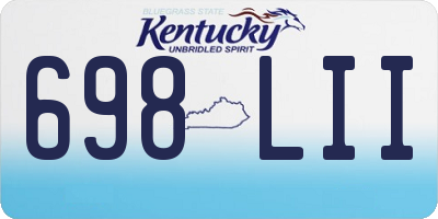 KY license plate 698LII