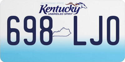 KY license plate 698LJO