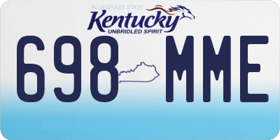 KY license plate 698MME