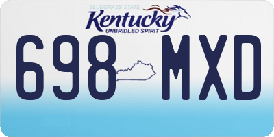KY license plate 698MXD