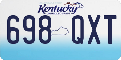 KY license plate 698QXT