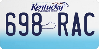 KY license plate 698RAC