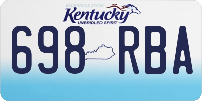 KY license plate 698RBA