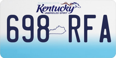 KY license plate 698RFA