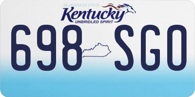 KY license plate 698SGO
