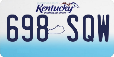 KY license plate 698SQW