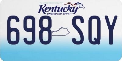 KY license plate 698SQY