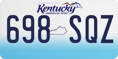 KY license plate 698SQZ