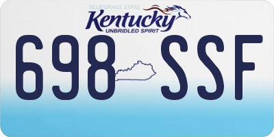 KY license plate 698SSF