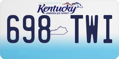 KY license plate 698TWI