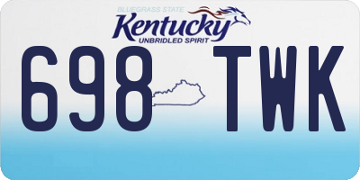 KY license plate 698TWK