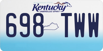 KY license plate 698TWW