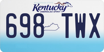KY license plate 698TWX