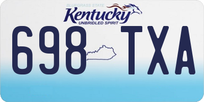 KY license plate 698TXA