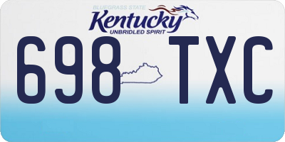 KY license plate 698TXC