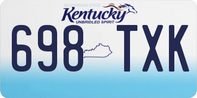 KY license plate 698TXK