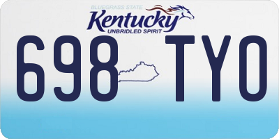 KY license plate 698TYO