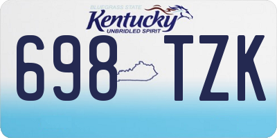 KY license plate 698TZK