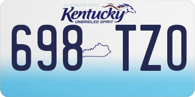 KY license plate 698TZO