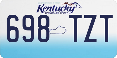 KY license plate 698TZT