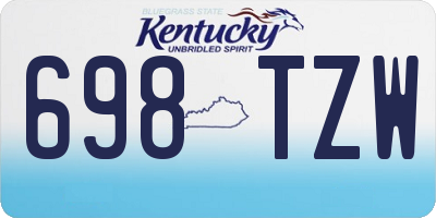 KY license plate 698TZW