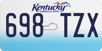 KY license plate 698TZX