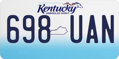 KY license plate 698UAN
