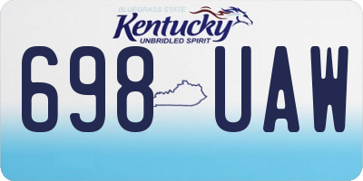 KY license plate 698UAW