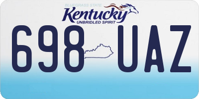 KY license plate 698UAZ